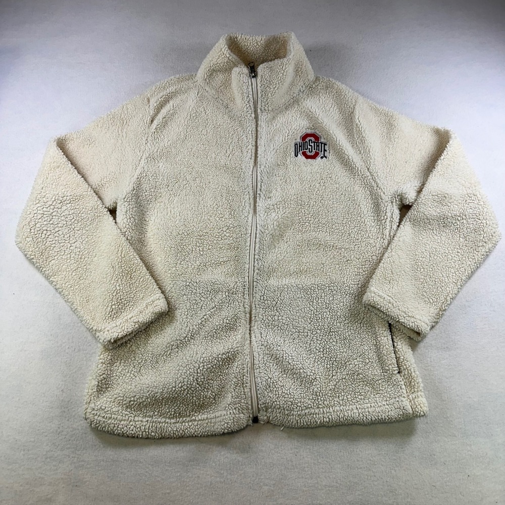 Ohio State Buckeyes Juniors Gen.2 Sherpa Fleece Full Zip Jacket Cream XL 15/17